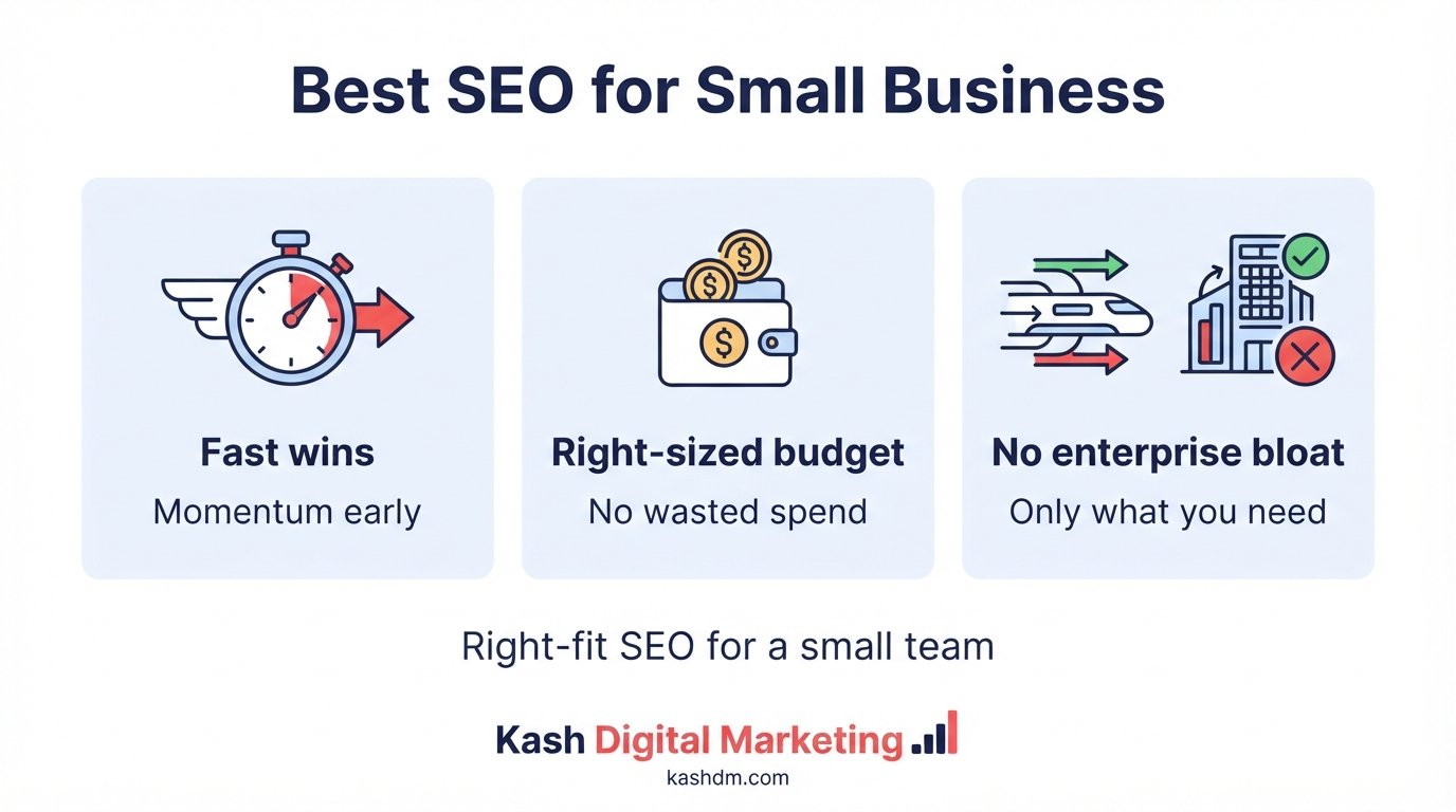 Best SEO services for small business: fast wins, right-sized budgets and no unnecessary enterprise packages.