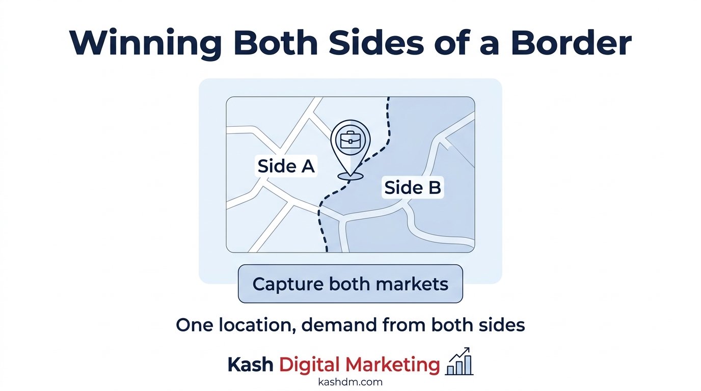 Local SEO for businesses near state lines and metro area borders capturing demand from both sides.