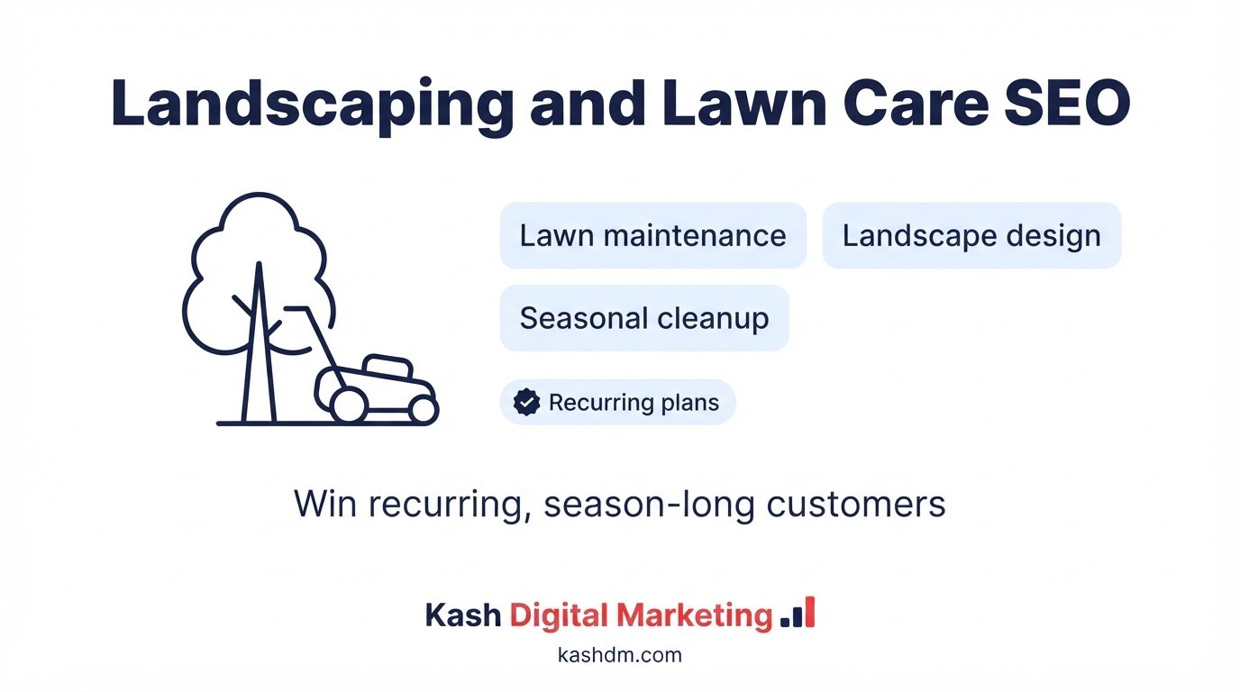 Landscaping and lawn care SEO: recurring maintenance plans and seasonal project galleries ranking locally.