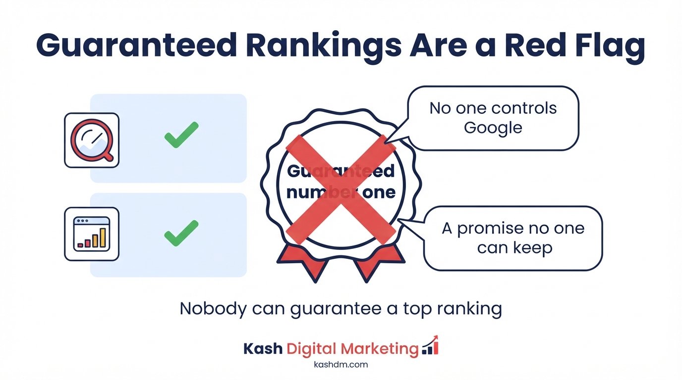 Understanding SEO guarantees: why guaranteed number one rankings is a red flag, not a selling point.